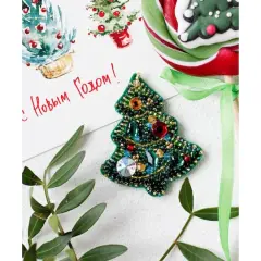Abris Art Decoration Christmas Tree Bead Embroidery Kit