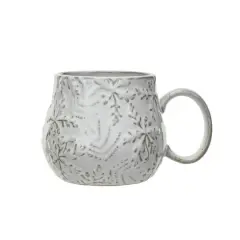 Hello Honey&reg; 16oz. White Snowflake Embossed Stoneware Mug