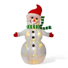 Glitzhome&reg; 8ft. LED Lighted Icy Snowman Inflatable D&eacute;cor