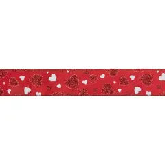 2.5" x 10yd. Glitter Hearts Valentine's Day Wired Craft Ribbon