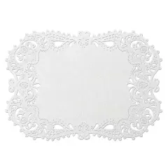 Hortense B. Hewitt Co. White Simmer Laser Place Mat, 12 Pack