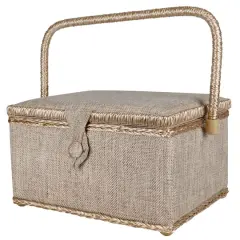SINGER&reg; Linen Fabric Large Sewing Basket