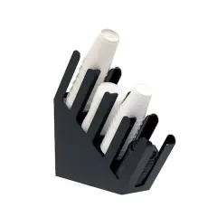 Mind Reader 4 Compartment Acrylic Cup & Lid Storage Organizer Black