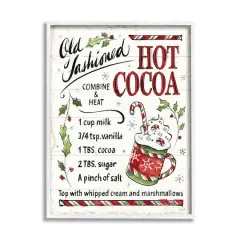 Stupell Industries Old Fashioned Hot Cocoa Recipe with White Frame Wall Art