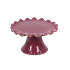 5.5" Ruffled Ceramic Cake Stand by Ashland&reg; Burgundy