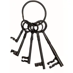 Set of 5" Black Aluminum Industrial Keys, 8" x 3"