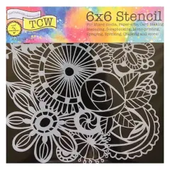 The Crafter's Workshop Blooming Garden Stencil, 6" x 6"