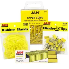 JAM Paper Desk Supply Assortment Yellow