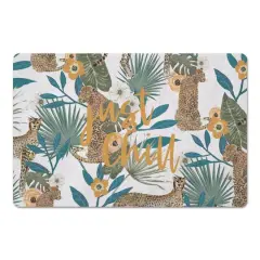 Just Chill Tropical Cheetah Floor Mat White