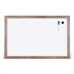 U Brands Rustic MDF 36" x 24" Framed Magnetic Dry-Erase Board D&eacute;cor
