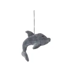 Hello Honey&reg; 6" Gray Velvet Dolphin Ornament