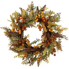 24" Real Touch&trade;️ Mixed Foliage & Berries Fall Harvest Wreath