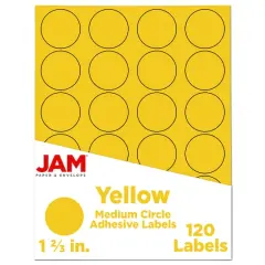 JAM Paper Circle Label Stickers Yellow