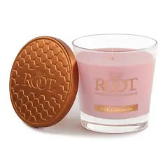 Root Candles 6.3oz. Small Scented Honeycomb Veriglass Jar Candle Pink Lemonade