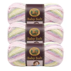 3 Pack Lion Brand&reg; Baby Soft&reg; Variegates Yarn Circus Print