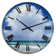 Designart Beach Clouds II Wall Clock