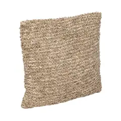 Hello Honey&reg; 20" Brown Woven Cotton Blend Boucl&eacute; Pillow