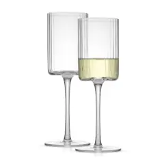JoyJolt&reg; 11.5oz. Elle Fluted Cylinder White Wine Glasses, 2ct.