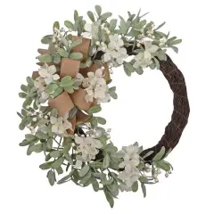 Haute Decor 28" Cream Crescent Hydrangea Wreath