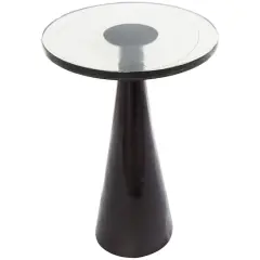24" Black Aluminum Geometric Cone Accent Table