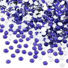 John Bead Acrylic Round Flat Back Rhinestones, 4mm Purple