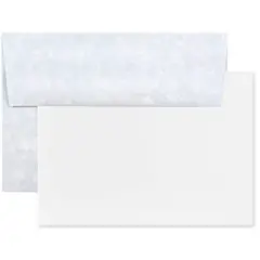JAM Paper 4.75" x 6.5" Blank Greeting Cards Set with Parchment Envelopes, 25ct. Blue