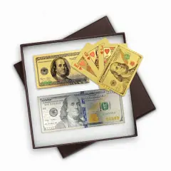Franklin Silver Foil 100 Bill and Gold Foil Playing Card Set