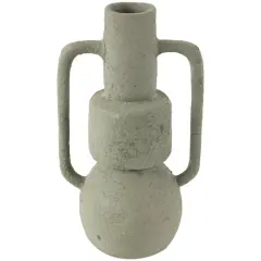 16" Light Gray Paper Mache Textured Vase