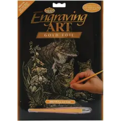 Royal & Langnickel&reg; Engraving Art&trade; Fox & Cubs Gold Foil Kit