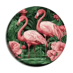 Ideyka Flamingos in Flowers Painting by Numbers Kit