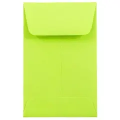 JAM Paper 2.25" x 3.5" Coin Envelopes, 50ct. Ultra Lime Green