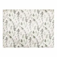 Pine Greenery on White Cotton Twill Placemat