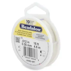Beadalon&reg; 0.3mm Silver 19 Strand Bead Stringing Wire, 15ft.