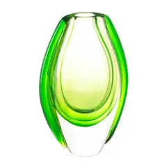 8.5" Emerald Art Glass Vase