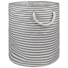 DII&reg; 20" Pinstripe Woven Paper Storage Bin Gray