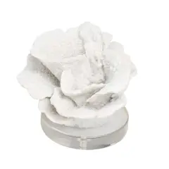 6" White Polystone Small Textured Coral Sculpture with Clear Acrylic Base
