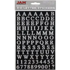 JAM Paper Silver Upper & Lower Case Alphabet Letter Stickers