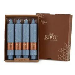 Root Candles 7" Unscented Timberline&trade; Collenette Taper Candles, 4ct. Williamsburg Blue