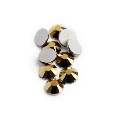 John Bead Crystal Lane SS30 Metallic Glass Round Flatback Rhinestones, 288ct. Gold
