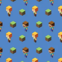 Mojang Minecraft Alex & Steve Cotton Fabric