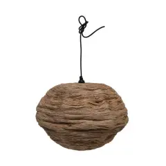 Hello Honey&reg; 15" Round Collapsible Banana Fiber Modern Hanging Pendant Lamp