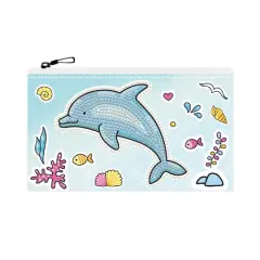 Diamond Dotz&reg; Beginner Dolphin Party Zipper Pouch Diamond Painting Kit