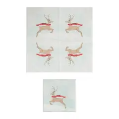 Hello Honey&reg; 6.5" Merry Christmas Reindeer Scarf Paper Napkins, 50ct.