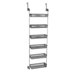 Household Essentials Over the Door Storage Rack Gray