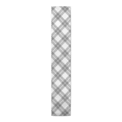 Diagonal Plaid Indoor/Outdoor Table Runner Gray