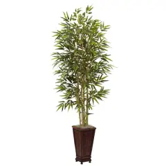 6ft. Bamboo Tree with Red Decorative Planter