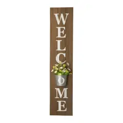 Glitzhome&reg; 3.5ft. Welcome Porch Sign with Metal Planter