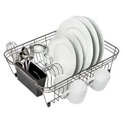 Honey Can Do Chrome With Black Tray Wire Dish Drying Rack