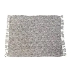 Hello Honey&reg; Neutral Floral Pattern Cotton Throw Blanket with Fringe