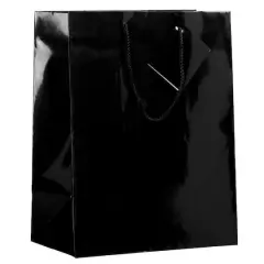 JAM Paper Large Glossy Gift Bags, 6ct. Black